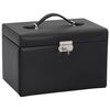 vidaXL korurasia 3-kerroksinen peilill&auml; lukittava musta 26x18x17,5 cm