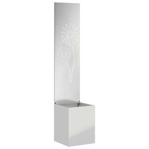 vidaXL Puutarhan yksityisyyden verho Viivakuvio Hopea 32 x 32 x 150 cm