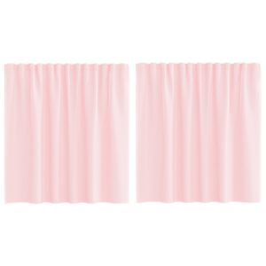 vidaXL Voile-verhot lenkeill&auml; 2 kpl vaaleanpunaiset 140x140 cm