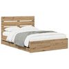vidaXL Bed Frame with Storage and Headboard Artisan Oak 160 x 200 cm