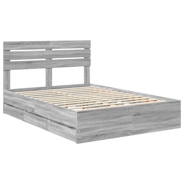 vidaXL S&auml;ngyn runko Harmaa Sonoma 5FT King Size Insin&ouml;&ouml;ripuuta
