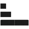 vidaXL TV-tasosetti Sein&auml;kiinnitett&auml;v&auml; 3 pcs Musta tammi. Tekninen puu