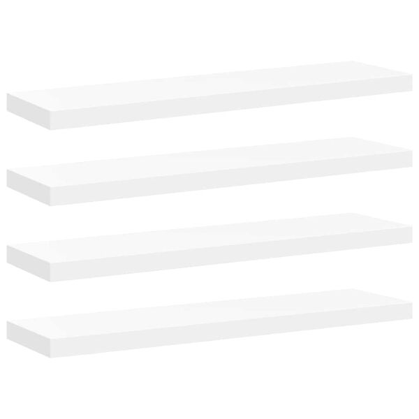 vidaXL Kelluvat sein&auml;hyllyt 4 kpl valkoinen 90x23,5x3,8 cm MDF