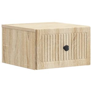 vidaXL Sein&auml;lle Kiinnitett&auml;v&auml; Y&ouml;p&ouml;yt&auml; Sonoma-tammi 33 x 34,5 x 20 cm