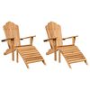 vidaXL Adirondack-tuoli 2 pcs Ruskea 137 x 77 x 95 cm Tiikkipuu