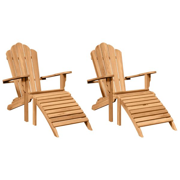 vidaXL Adirondack-tuoli 2 pcs Ruskea 137 x 77 x 95 cm Tiikkipuu