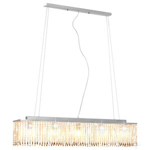 vidaXL Kattovalaisin kristallihelmill&auml; hopea 104 cm E14