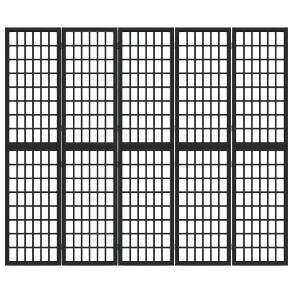 vidaXL Tilanjakaja 5 paneelia japanilaistyylinen 200x170 cm musta