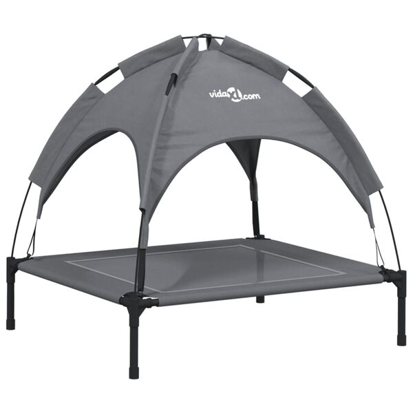 vidaXL Koiransänky katoksella antrasiitti Oxford kangas ja teräs