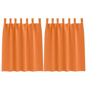 vidaXL Piment&auml;v&auml; verho renkailla 2 pcs Hehkuva oranssi 140 x 140 cm