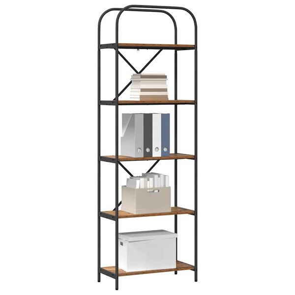 vidaXL Kirjahylly Vanha puu 60 x 30 x 183 cm Tekninen puu