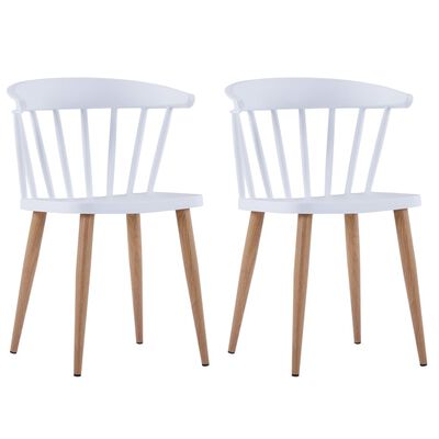 vidaXL Ruokapöydän tuolit 2 kpl valkoinen muovi