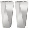 vidaXL Kukkalaatikko 2 pcs Hopea 30 x 30 x 75 cm Ruostumaton ter&auml;s