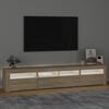 vidaXL TV-taso LED-valoilla Sonoma-tammi 210x35x40 cm
