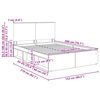 vidaXL S&auml;ngyn runko Betonin harmaa 5FT King Size Massiivinen m&auml;nty
