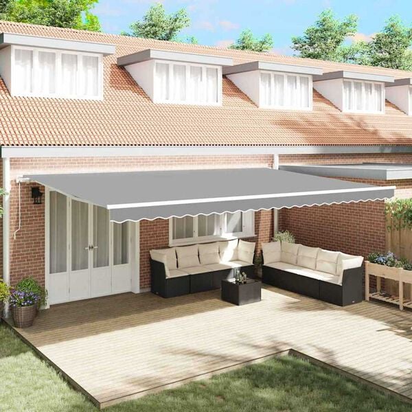 vidaXL Aurinkovarjon runko Valkoinen 600 &times; 350 cm Alumiini