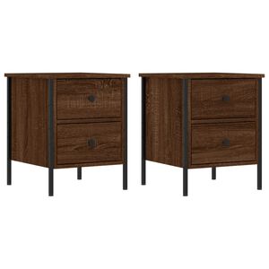 vidaXL Y&ouml;p&ouml;yd&auml;t 2 kpl ruskea tammi 40x42x50 cm tekninen puu