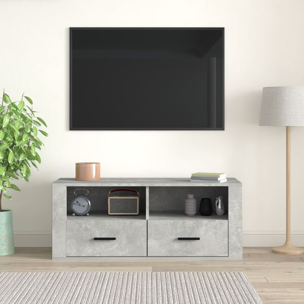 vidaXL TV-taso betoninharmaa 100x35x40 cm tekninen puu