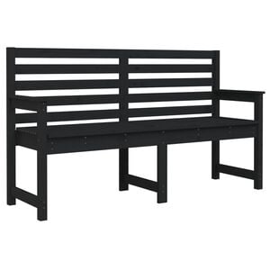 vidaXL Puutarhapenkki musta 159,5x48x91,5 cm t&auml;ysi m&auml;nty