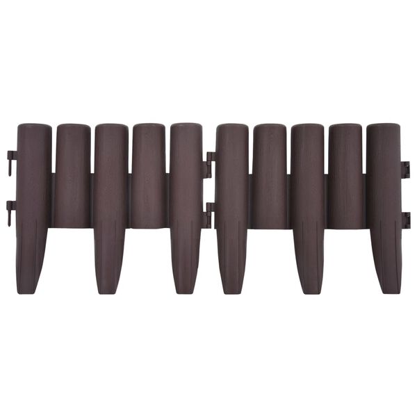vidaXL Nurmikonreunukset 36 kpl ruskea 10 m PP