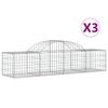 vidaXL Kaarevat kivikorit 3 kpl 200x50x40/60 cm galvanoitu rauta