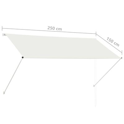 vidaXL Sisäänkelattava markiisi 250x150 cm kerma