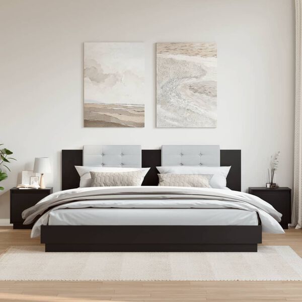 vidaXL Yöpöydät 2 kpl musta 40x30x40 cm täysi mänty