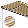 vidaXL Sis&auml;&auml;nkelattava markiisi LED/tuulisensori 5x3,5m keltavalkoinen