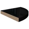 vidaXL Kelluvat kulmahyllyt 4 kpl korkeakiilto musta 35x35x3,8 cm MDF