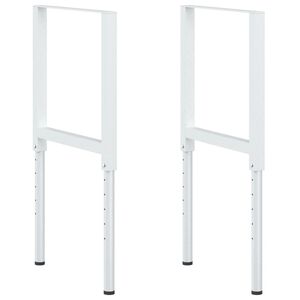 vidaXL S&auml;&auml;dett&auml;v&auml;t ty&ouml;p&ouml;yd&auml;n rungot 2kpl metalli 55x(69-95,5) cm harmaa