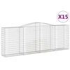 vidaXL Kaarevat kivikorit 15 kpl 400x50x140/160 cm galvanoitu rauta