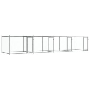 vidaXL Koiranh&auml;kki ovilla harmaa 8x2x1,5 m galvanoitu ter&auml;s