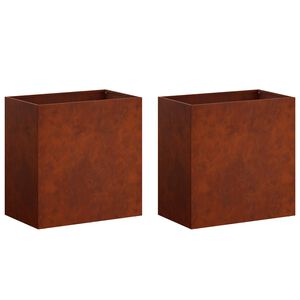 vidaXL Puutarha ruukku 2 kpl Ruosteinen 50 x 30 x 40 cm