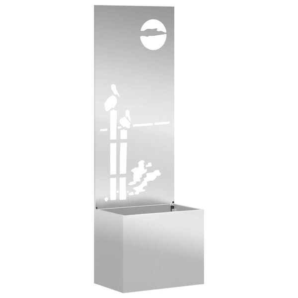 vidaXL Puutarhan yksityisyyden verho Viivakuvio Hopea 50 x 140 cm