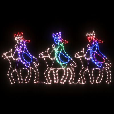 vidaXL Kolme tietäjää joulukoriste 504 LED-valoa 70x50 cm