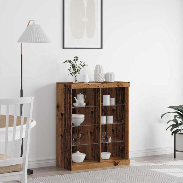 vidaXL LED-p&ouml;yt&auml;taso Vanha puu 41 x 37 x 100 cm Tekninen puu