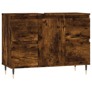 vidaXL Kylpyhuoneen kaappi savutammi 80x33x60 cm tekninen puu