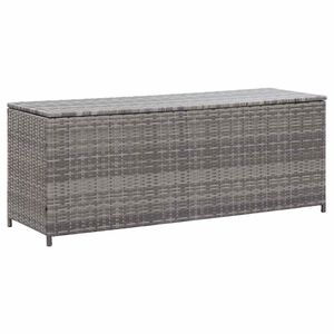 vidaXL Puutarhan s&auml;ilytyslaatikko harmaa 150x50x60 cm polyrottinki