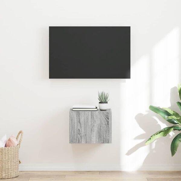 vidaXL TV-seinäkaappi Harmaa Sonoma 60 x 31 x 29.5 cm Tekninen puu