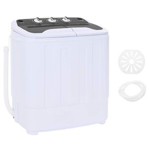 vidaXL Mini pesukone kaksis&auml;ili&ouml;ll&auml; 3,6 kg Musta ja Valkoinen