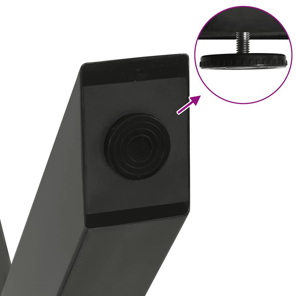 vidaXL Sohvapöydän jalat X-muotoiset 2 kpl antrasiitti 38x(42-43) cm teräs