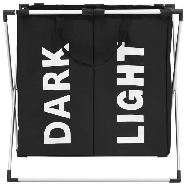 vidaXL 2-osainen pyykkikori musta