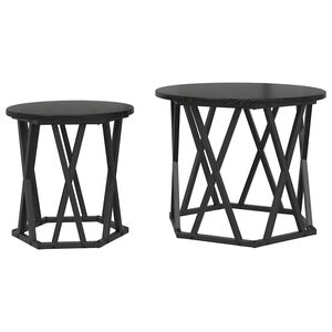 vidaXL Sivup&ouml;yt&auml; 2 pcs Musta tammi. Kehitetty puu ja ter&auml;s