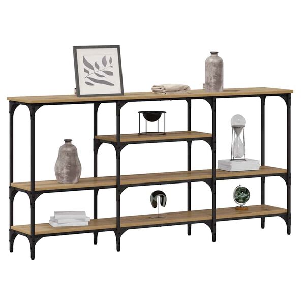 vidaXL Konsolip&ouml;yt&auml; artesaani tammi 160 x 29 x 80 cm Tekninen puu