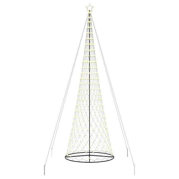 vidaXL LED-joulupuu 555 LED-valoilla L&auml;mpim&auml;n Valkoinen 500 cm Metalli