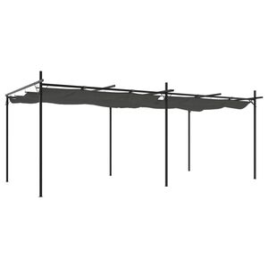 vidaXL Pergola sis&auml;&auml;nvedett&auml;v&auml; katto antrasiitti 589x292x230 cm