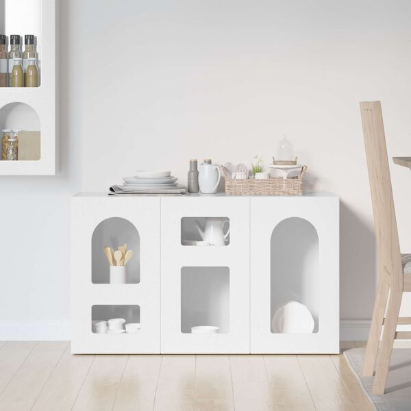 vidaXL Sivup&ouml;yt&auml; Korkean kiillon valkoinen 100 x 35 x 59 cm