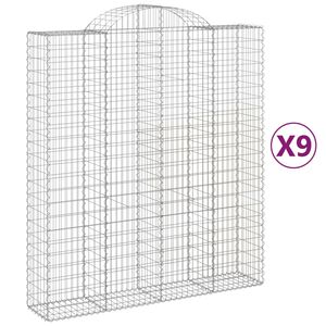 vidaXL Kaarevat kivikorit 9 kpl 200x50x220/240 cm galvanoitu rauta