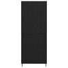 vidaXL Korkea kaappi 2 pcs Musta tammi Puurakenteinen ja lasi
