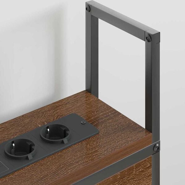 vidaXL S&auml;ilytyss&auml;nky latausasemalla Ruskea tammi 120 cm Tekninen puu